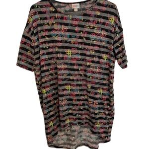 LulaRoe Size XXS Colorful High to Low Short Sleeve Shirt
